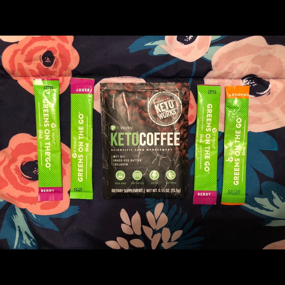ItWorks keto coffee and greens on the go.